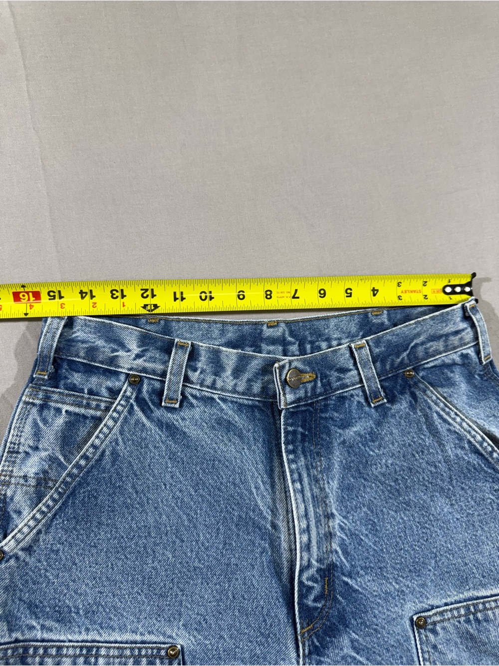 Vintage Carhartt Double Knee Carpenter Blue Denim Jeans - Picture 5 of 9